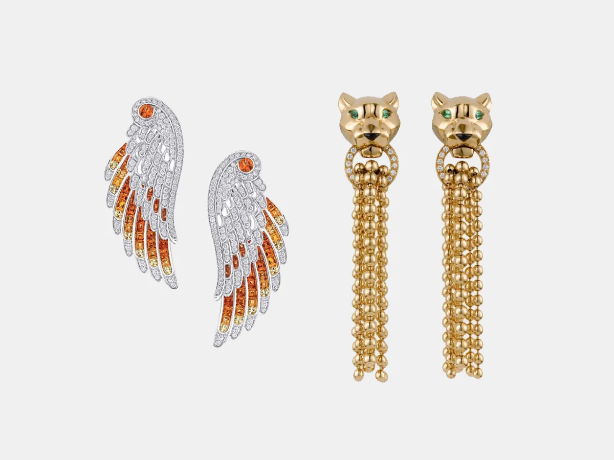 أقراط على شكل حيوانات وطيور