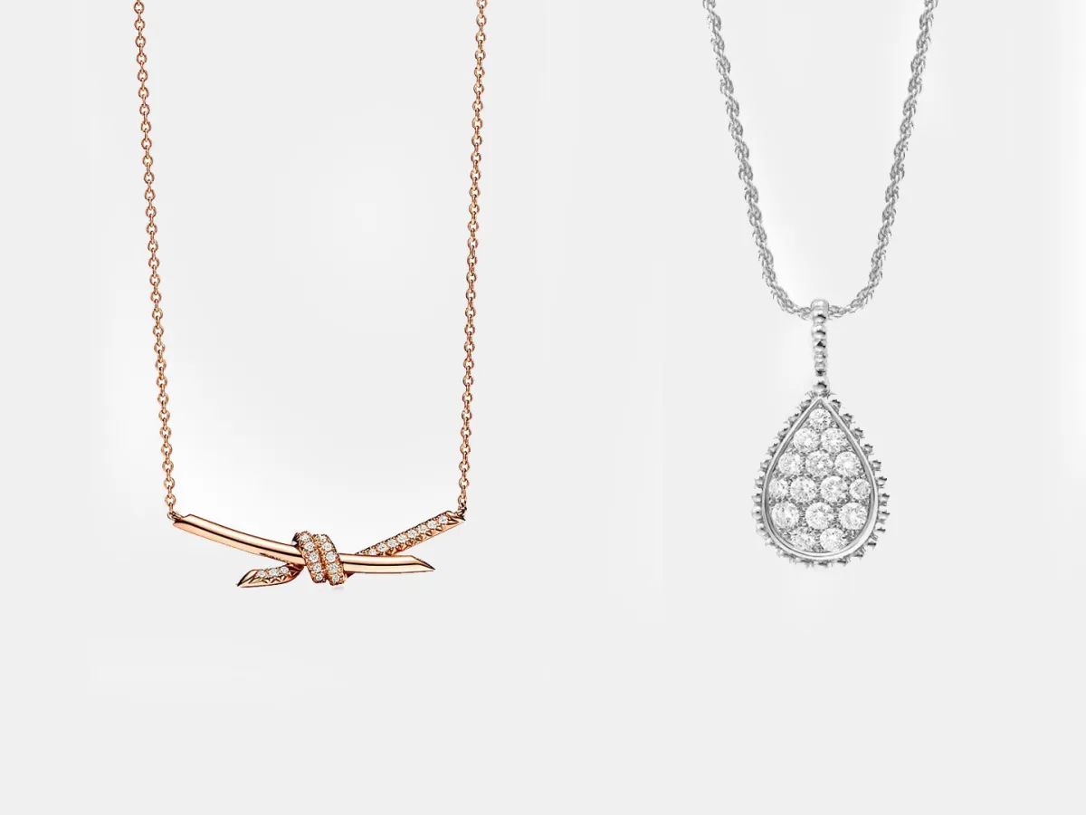 سلسلة Serpent Bohème من بوشرون Boucheron وسلسلة Tiffany Knot من تيفاني آند كو Tiffany & Co