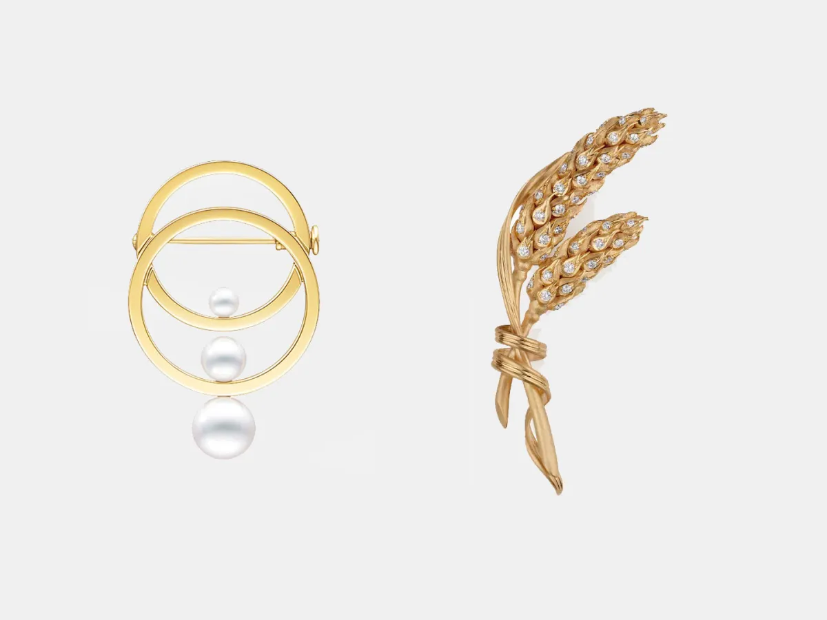 بروش L’Épi de Blé de Chaumet من شوميه Chaumet  وبروشCosmic  من تاساكي Tasaki