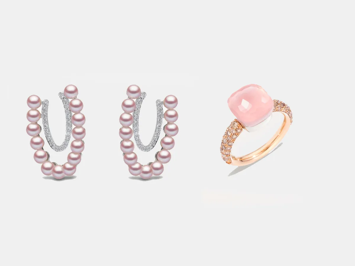 خاتم Nudo Classic من بوميلاتو Pomellato وأقراط Sleek من يوكو لندن Yoko London