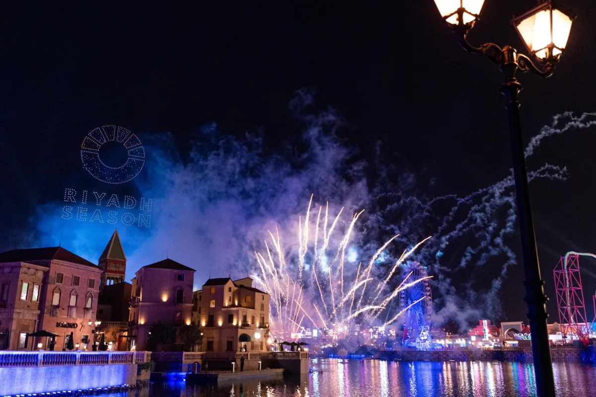 الألعاب النارية تزين سماء الرياض في افتتاح الموسم. الصورة من الحساب الرسمي لتركي آل الشيخ على منصة x