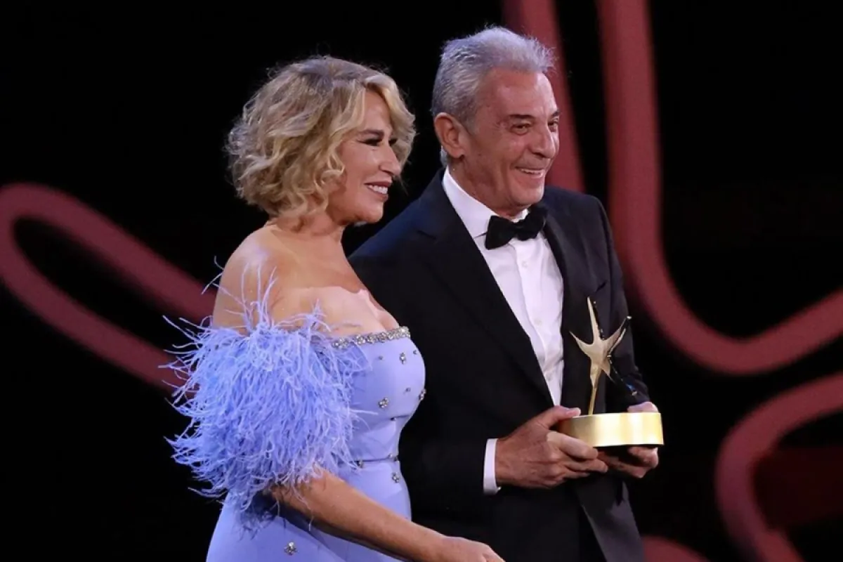 محمود حميدة وإيناس الدغيدي - الصورة من المركز الصحفي لمهرجان الجونة السينمائي