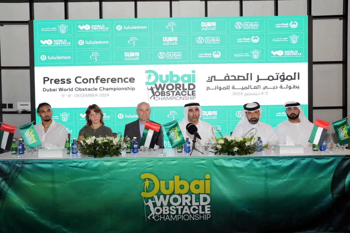 المؤتمر الصحفي لإطلاق بطولة دبي العالمية للموانع. الصورة من wam