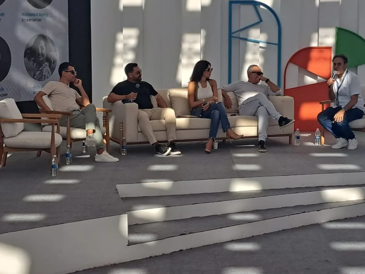 حلا شيحة، أندرو محسن، محمد حفظي، طارق العريان، والموسيقار هشام نزيه- الصورة خاصة بسيدتي من تصوير سيد أحمد