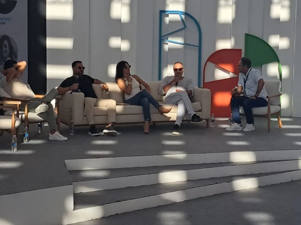 حلا شيحة، أندرو محسن، محمد حفظي، طارق العريان، والموسيقار هشام نزيه- الصورة خاصة بسيدتي من تصوير سيد أحمد