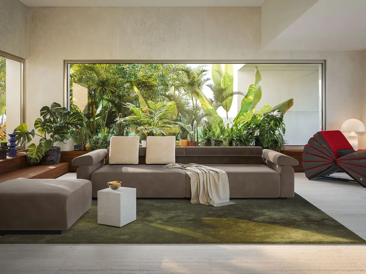 ديكور لغرفة جلوس يضم كنبة من مجموعة AtoB من بوسنيلي Busnelli 