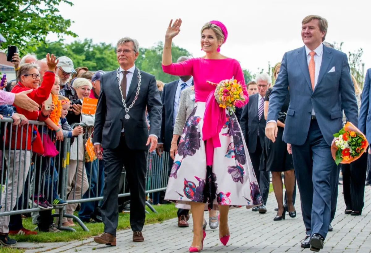 ملك هولندا وليم ألكسندرWillem Alexander برفقة زوجته الملكة ماكسيما Queen Maxima(مصدر الصورة Patrick van Katwijk/Getty Images)