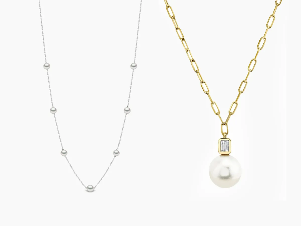 سلسلة Pearl & Diamond Box Chain من شاي Shay وسلسلة Classic من يوكو لندن Yoko London