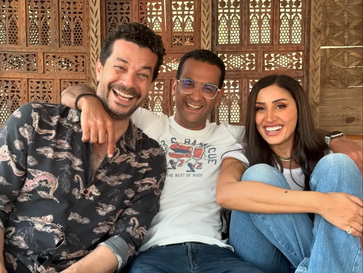 دينا الشربيني وشريف سلامة والمننتج وسام سيف - الصورة من حساب وسام سيف على إنستغرام