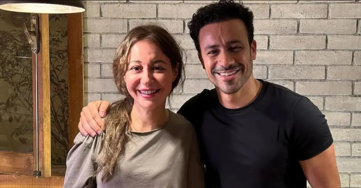 منة شلبي وأحمد داوود في كواليس الهوى سلطان- الصورة من حساب منة على إنستغرام