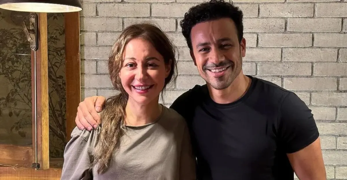 منة شلبي وأحمد داود في كواليس الهوى سلطان- الصورة من حساب الفنانة منة شلبي على إنستغرام