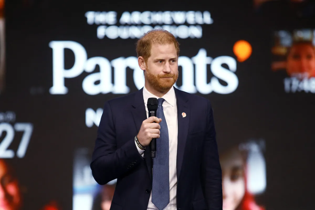 كلام الصورة   الأمير هاري في الاجتماع السنوي لمبادرة كلينتون العالمية في مدينة نيويورك سبتمبر 2024. (Prince Harry speaks at the Clinton Global Initiative annual meeting in New York City on September 24, 2024). مصدر الصورة: Leonardo Munoz / AFP