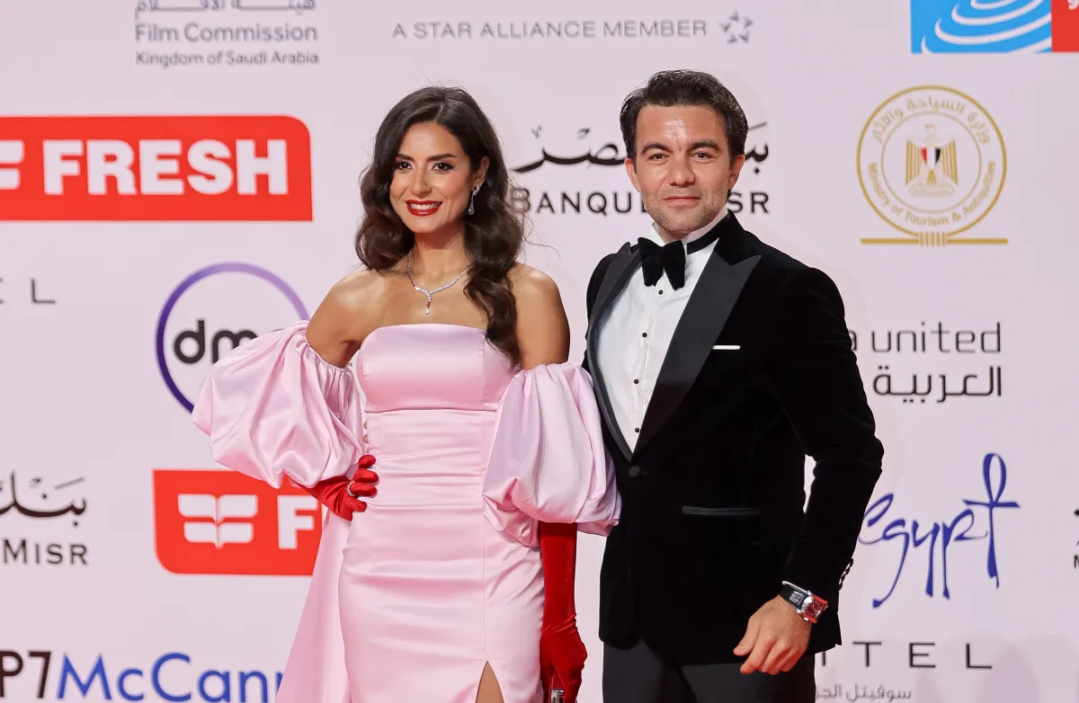 شريف رمزي وزوجته ريهام أيمن - تصوير يحيى أحمد