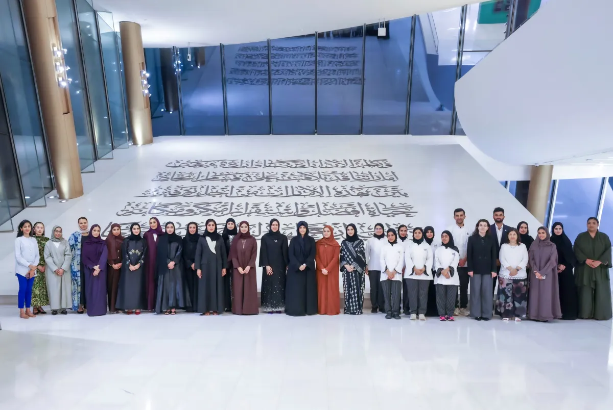 لطيفة بنت محمد خلال إطلاقها منحة دبي الثقافية. الصورة من مكتب دبي الإعلامي