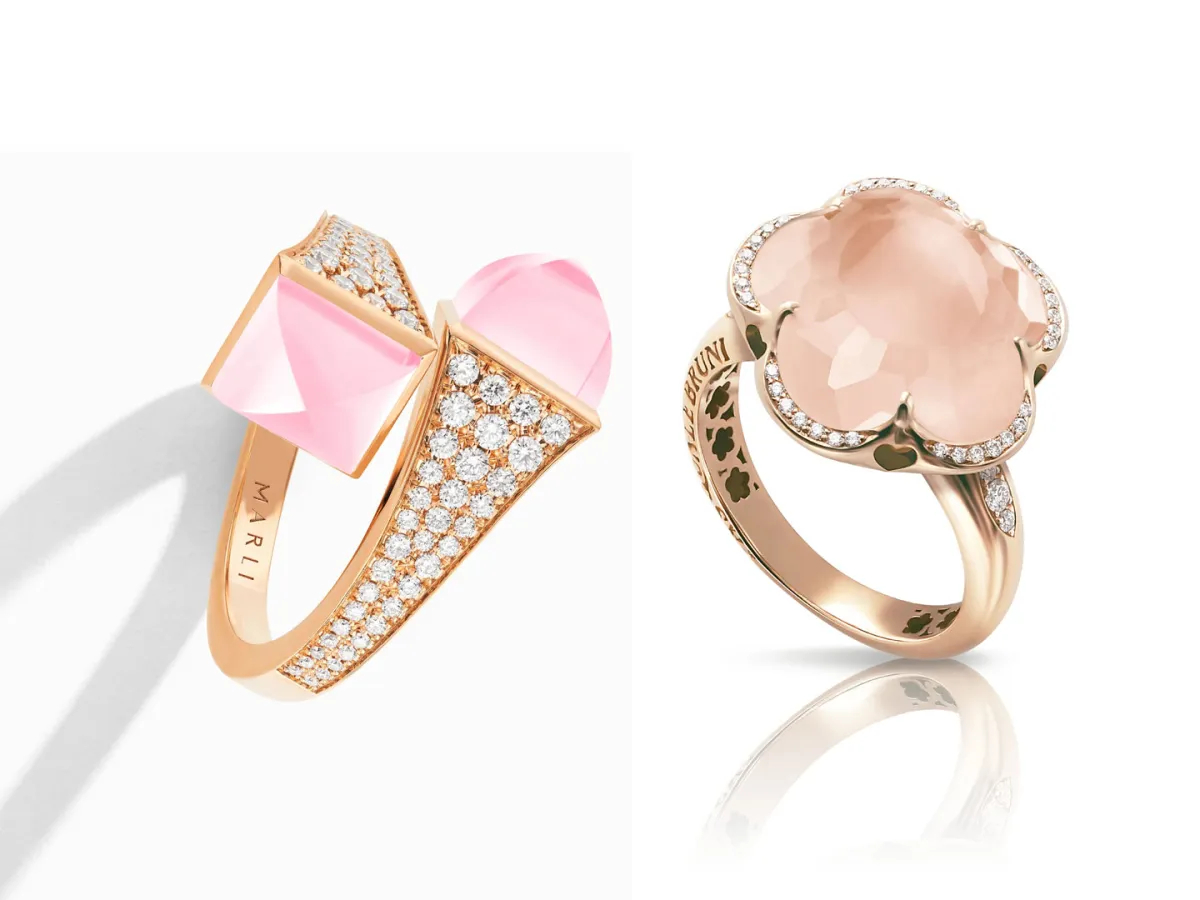 خاتم Bon Ton من باسكال بروني Pasquale Bruni وخاتم Cleo Diamond من مارلي نيويورك Marli New York
