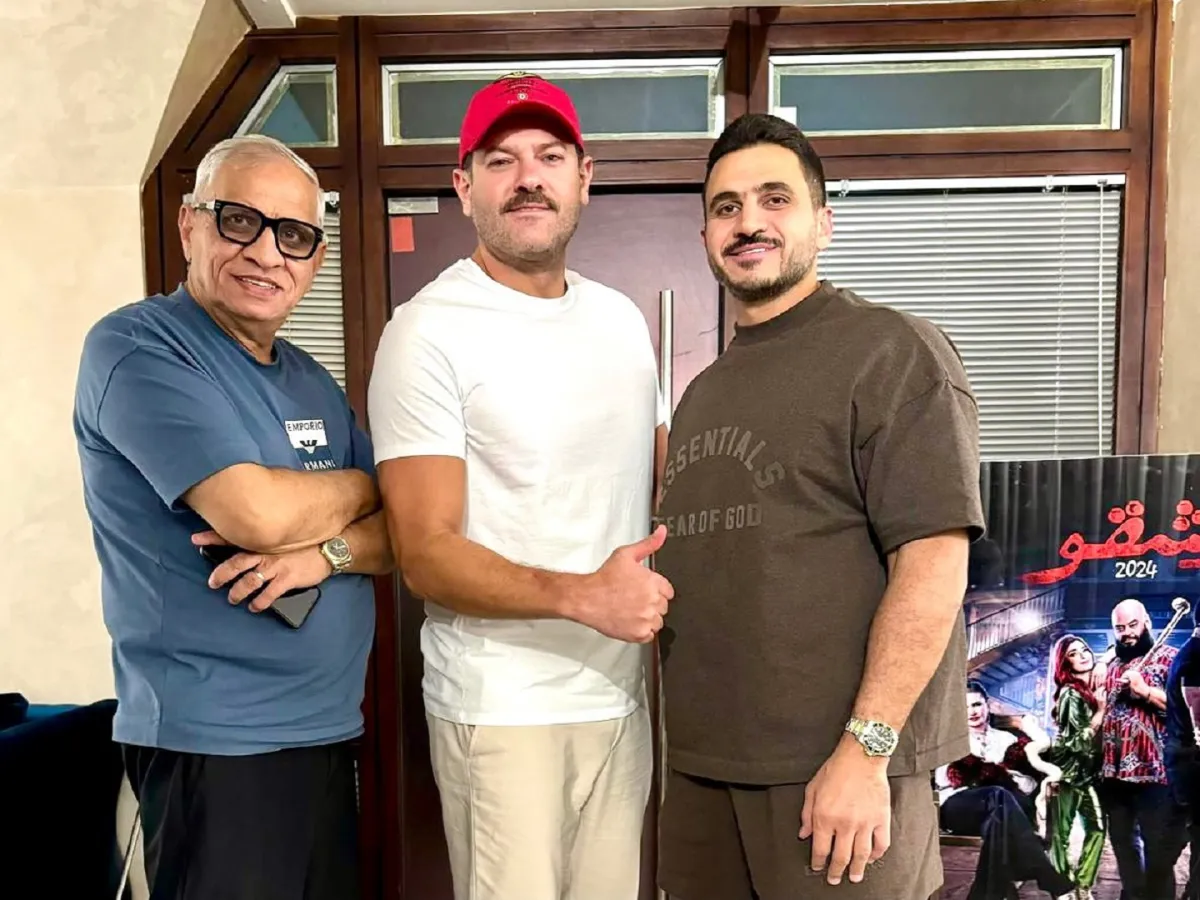 عمرو يوسف مع المنتج أحمد السبكي والمخرج كريم السبكي- الصورة من صفحة المنتج أحمد السبكي على إنستغرام