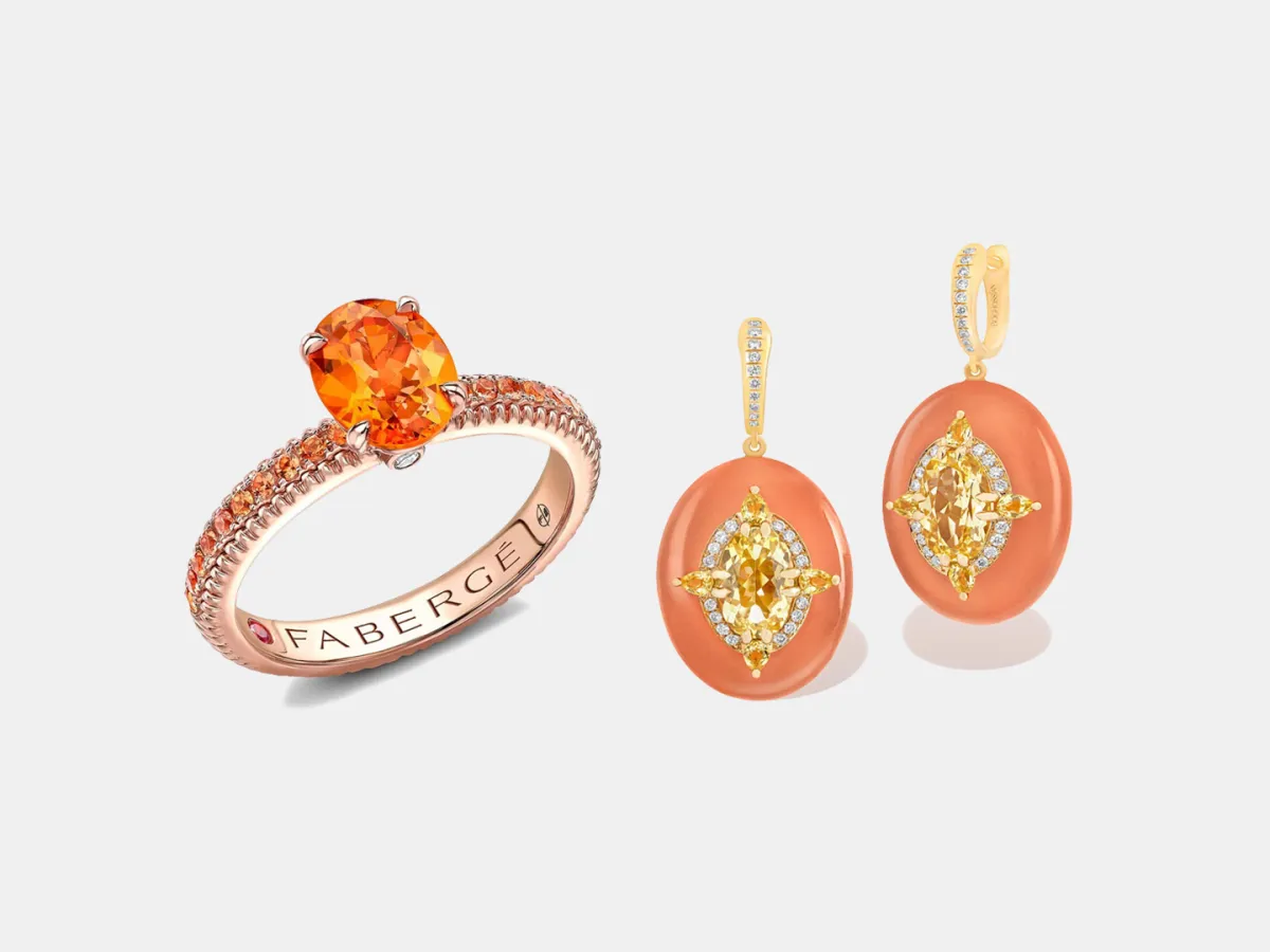 أقراط Reveal من بوغوصيان Boghossian وخاتم Fluted من فابرجيه Fabergé