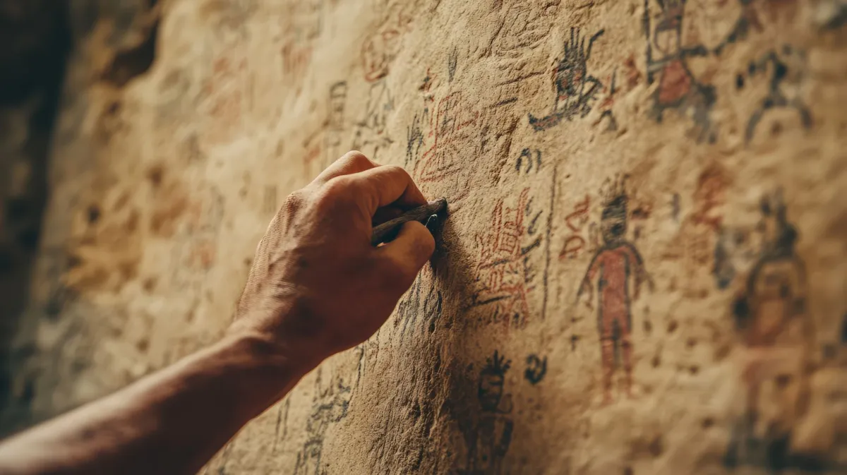 الإنسان القديم يكتب على الحجر