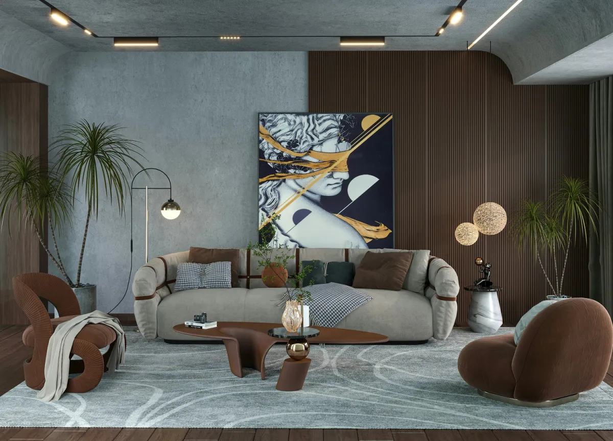 غرفة معيشة فخمة