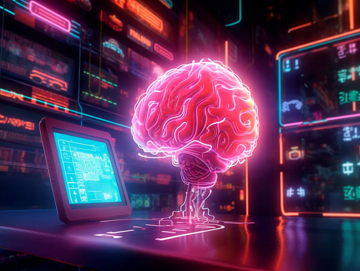صورة تعبيرية لدماغ بشري بين نطاقات الفضاءات السيبرانية