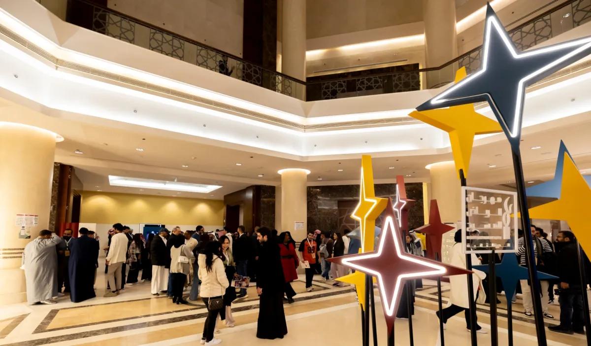 لجانب من الحضور باليوم الأول-الصورة من المركز الاعلامي لمهرجان الرياض للمسرح