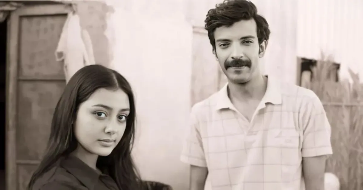 يعقوب الفرحان وماريا بحراوي من كواليس فيلم "نورة"- الصورة من المكتب الإعلامي للفيلم