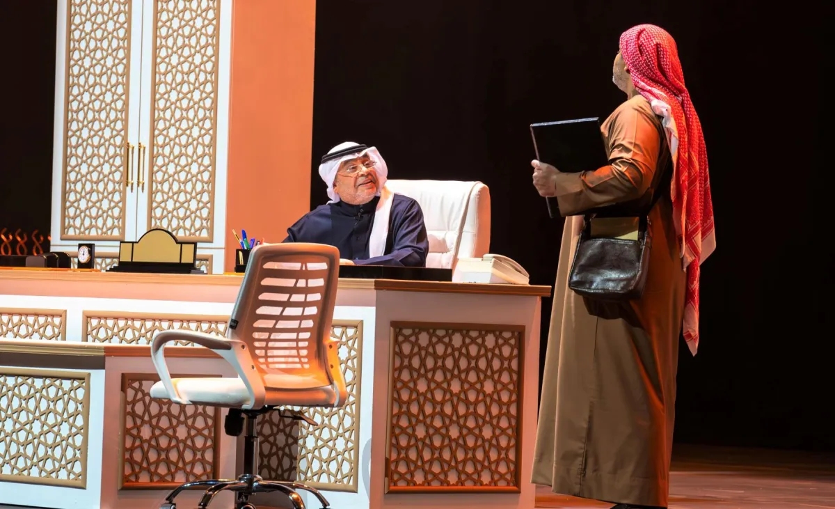 راشد الشمراني بمشهد تمثيلي -الصورة من المركز الاعلامي للمهرجان