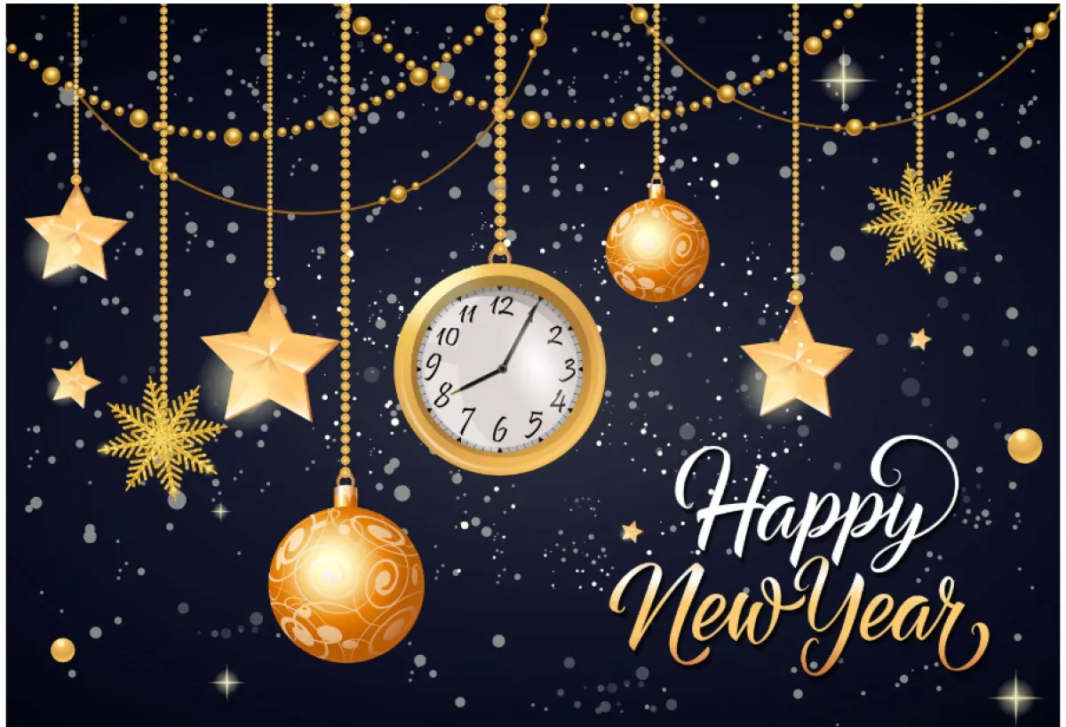 سنة جديدة سعيدة للجميع مليئة بالحيوية والصحة والعافية - المصدر freepik by katemangostar