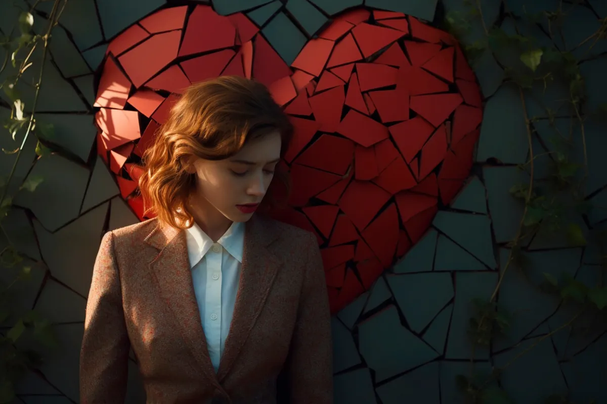 امرأة قلقة تجاه الارتباط العاطفي والالتزام