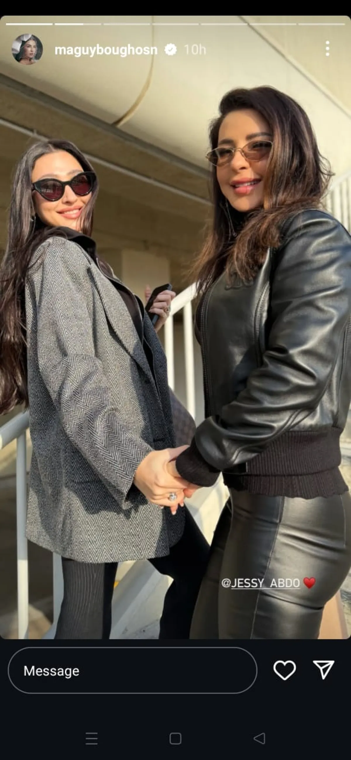 ماغي بو غصن مع جيسي عبدو الصورة من ستوري حساب ماغي على إنستغرام