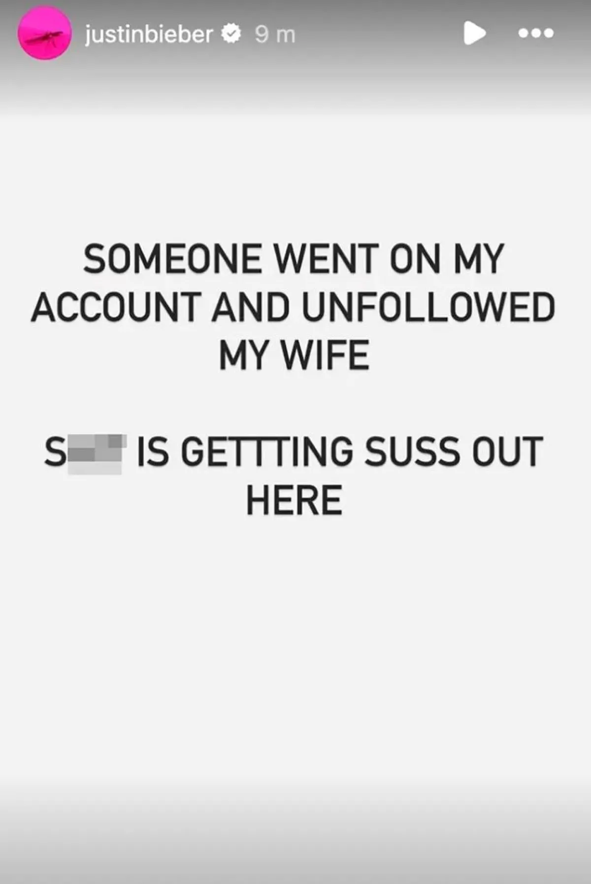 جاستن بيبر يوضح اختراق حسابه على إنستغرام- الصورة من حساب قصص إنستغرام جاستن بيبر