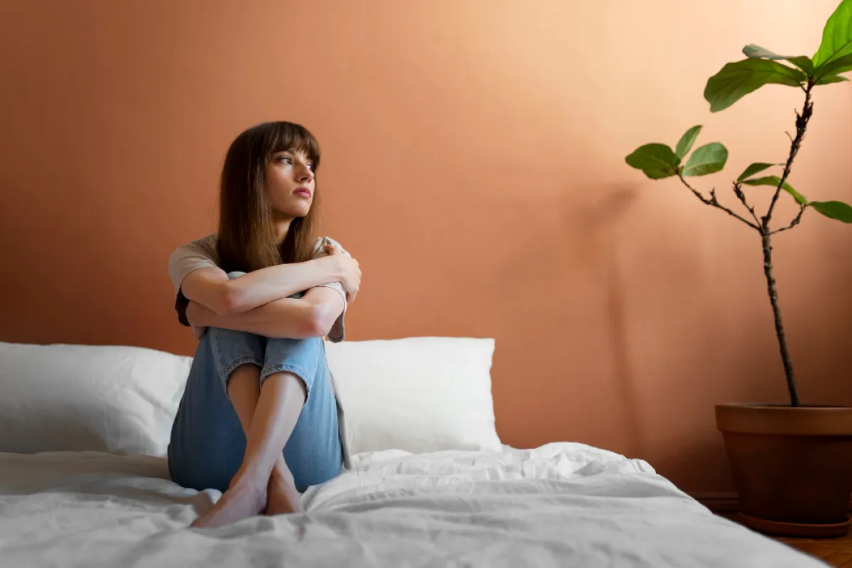 امرأة تجلس بمفردها - المصدر freepik