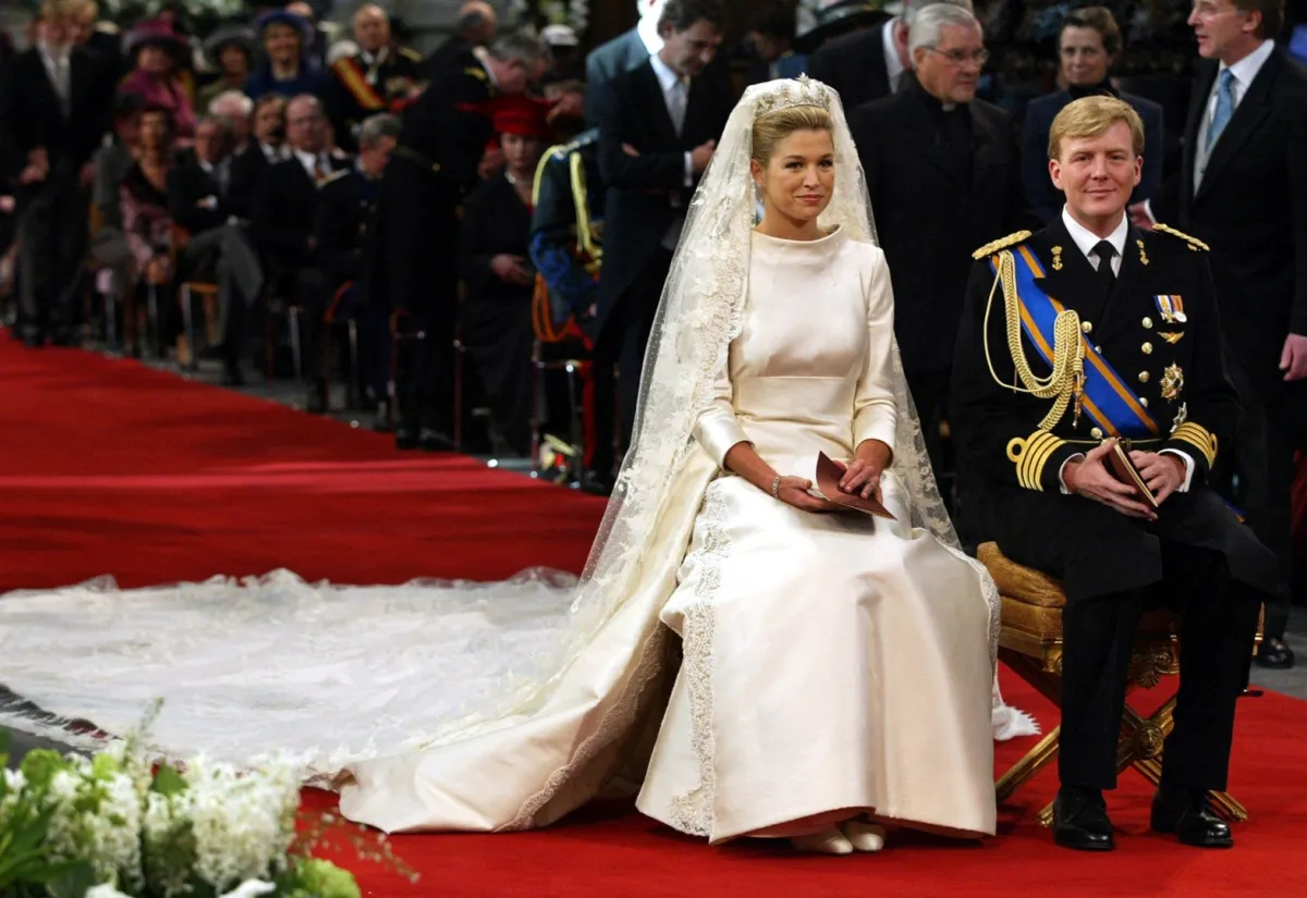 الملكة ماكسيما Maxima Zorreguieta في زفافها على الملك ويليام ألكسندر Willem-Alexander (مصدر الصورة:JERRY LAMPEN / REUTERS POOL / AFP)