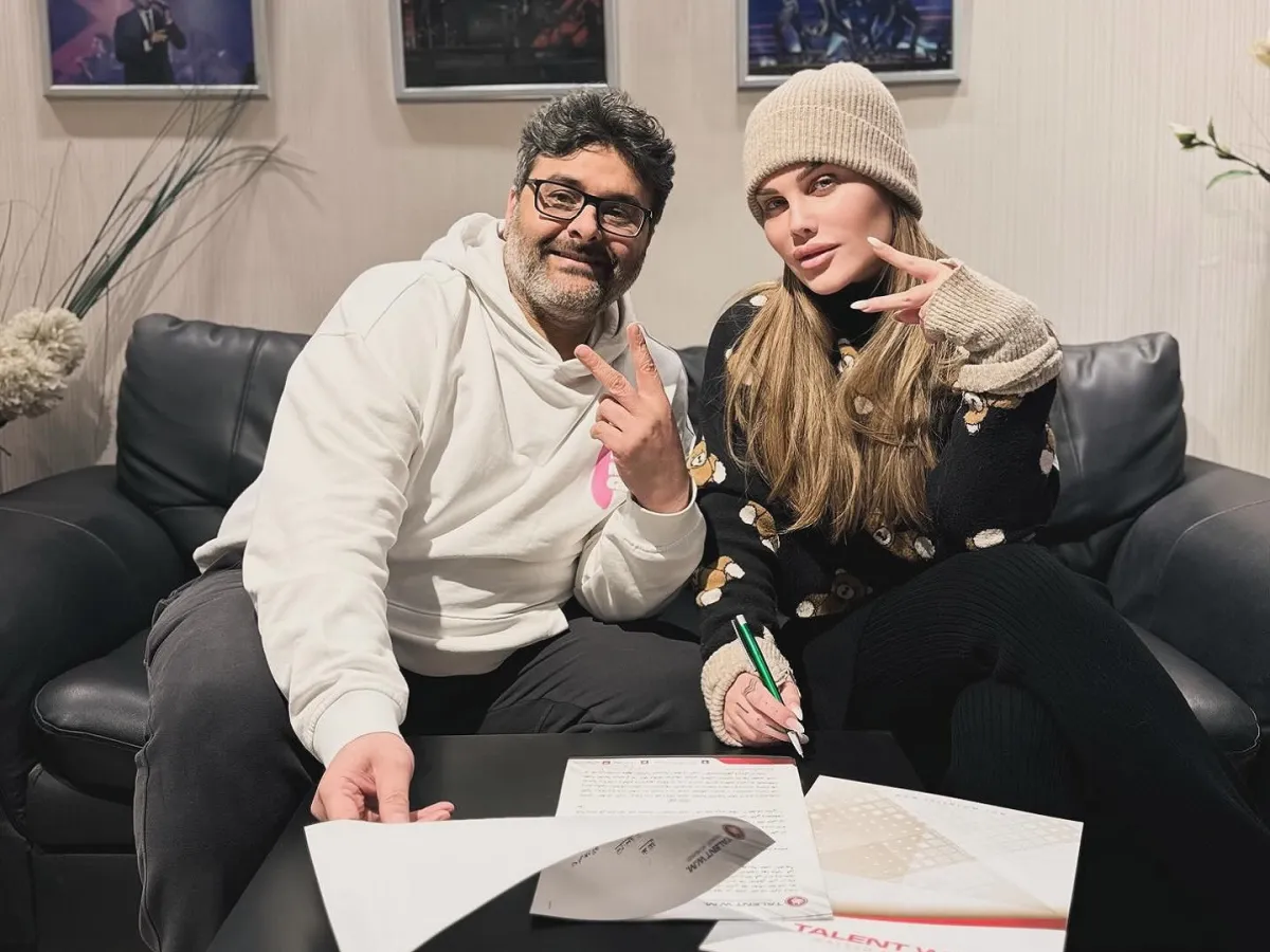 نيكول سابا مع المنتج وليد منصور - الصورة من المكتب الإعلامي