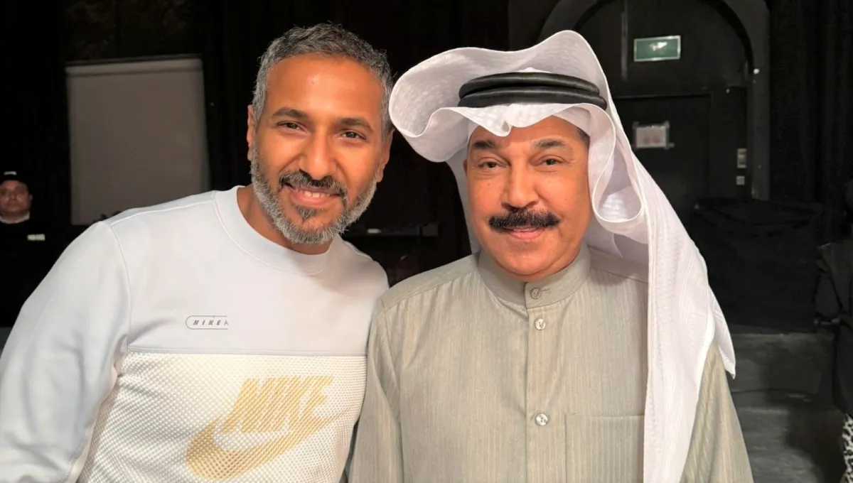 ناصر غنام الديكان وعبدالله الرويشد- الصورة من حساب الملحن ناصر الديكان من منصة x