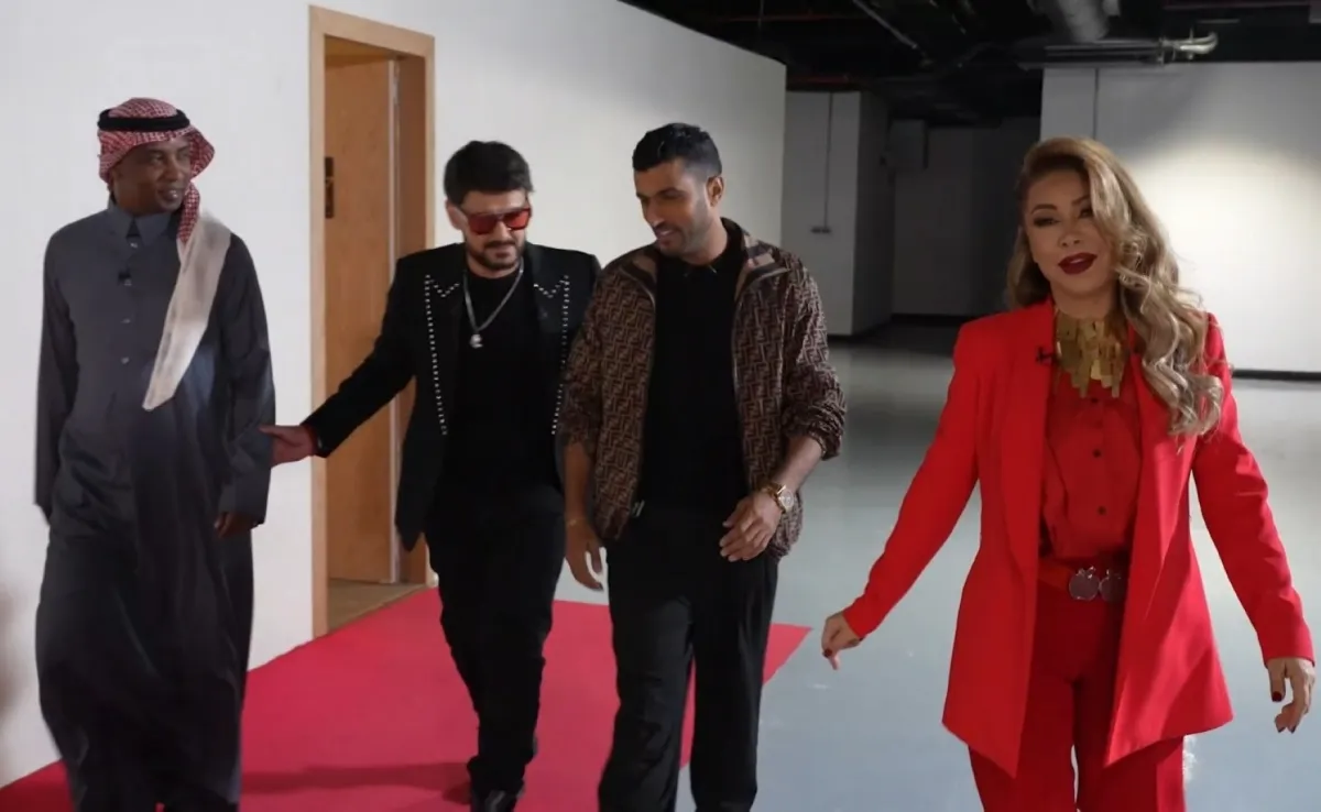 محمد سامي برفقة رامز جلال ونوال الزغبي ومحمد نور من كواليس حلقة اليوم - الصورة من حساب رامز جلال على منصة X