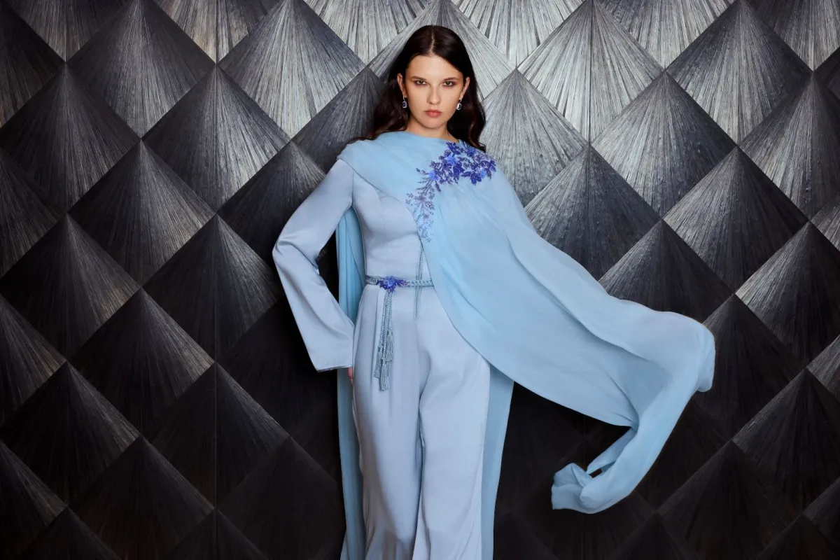 قفطان أزرق من سلمى بنعمر- الصور من المجموعة الجديدة منها