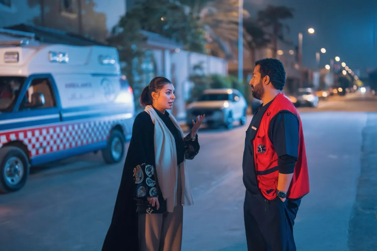 بسمة داود وإبراهيم الحجاج في فيلم إسعاف- الصورة من الشركة المنتجة للفيلم