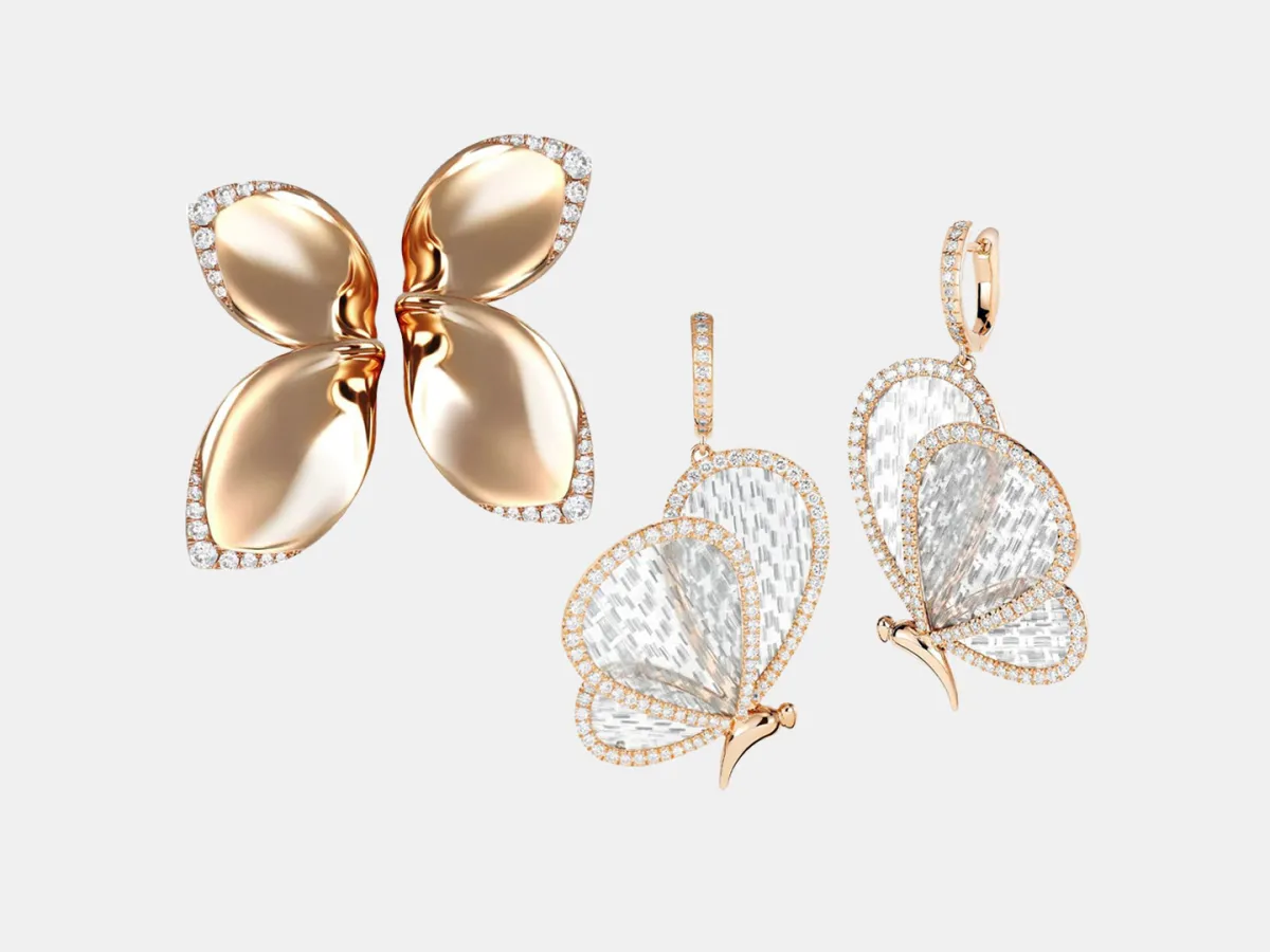 أقراط بتصميم الفراشات لربيع 2025