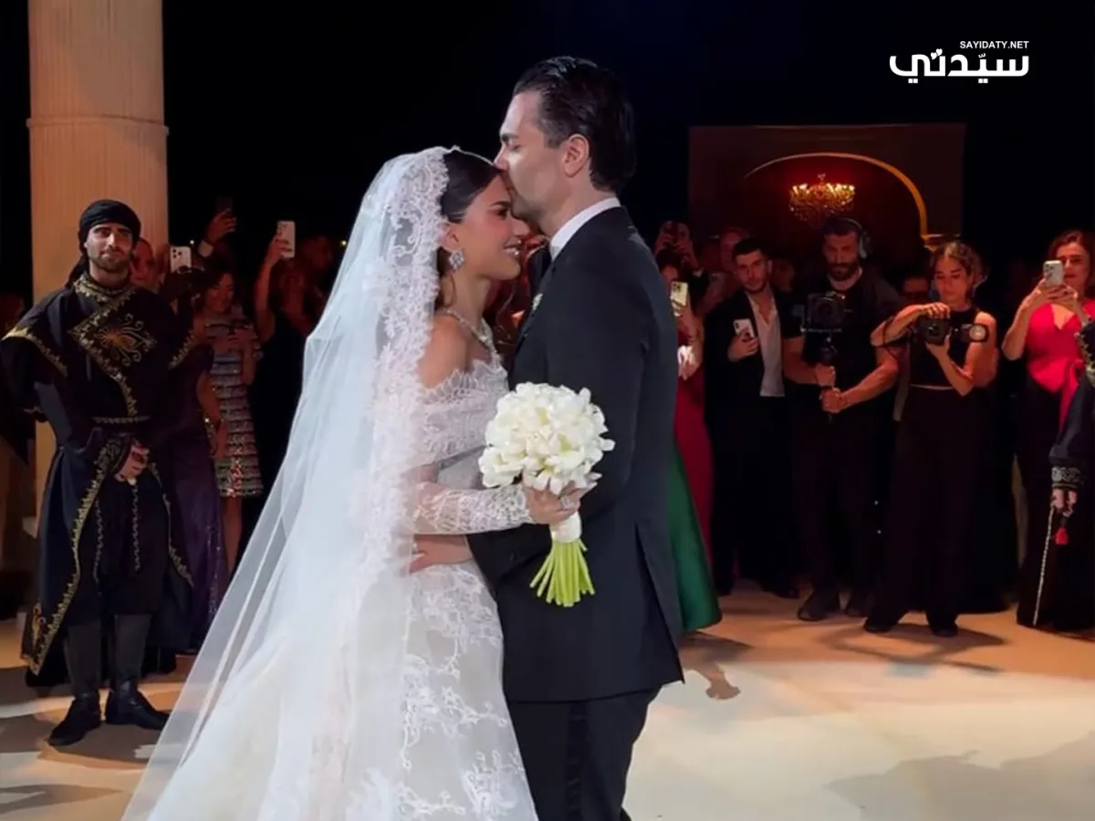 نارين بيوتي وزوجها رامي سامو في حفل زفافهما - الصورة خاصة لسيدتي