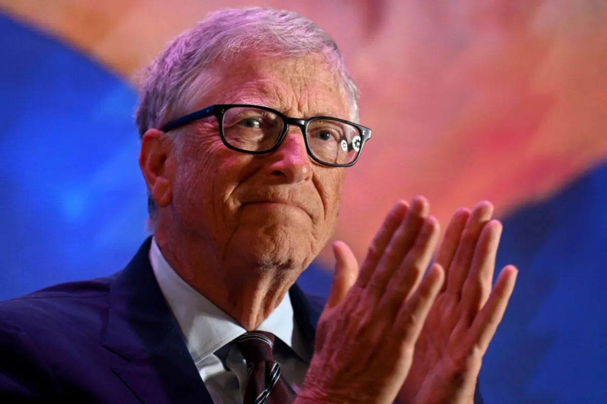 بيل غيتس خلال فعالية في نيودلهي (Bill Gates during an event in New Delhi). مصدر الصورة: Arun SANKAR / AFP