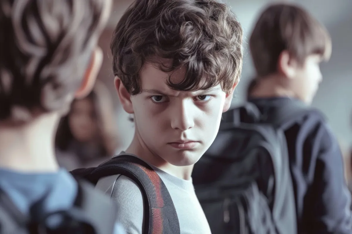 صورة لطفل عصبي وعدواني