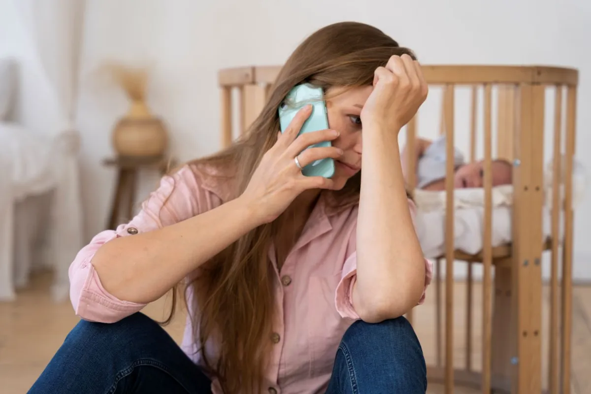 صورة تعبر عن معاناة الأم مع نوم الطفل