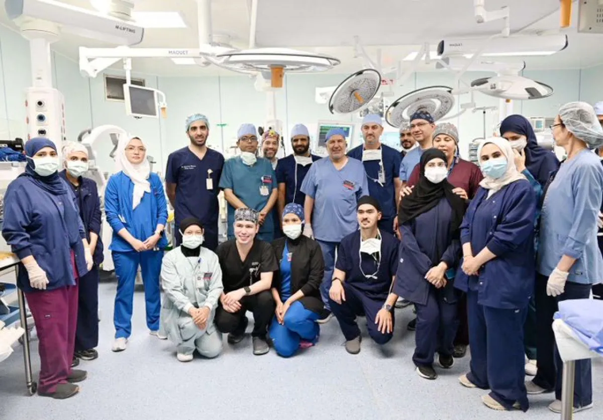 الفريق الطبي والجراحي السعودي التابع للبرنامج السعودي للتوائم الملتصقة . الصورة من الحساب الرسمي لمركز الملك سلمان للإغاثة على منصة x