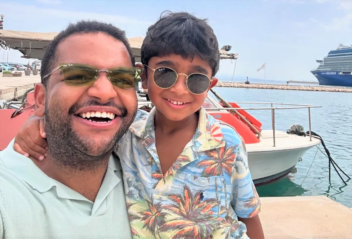 خالد المظفر وأبنه عبدالله الصورة من حسابه على إنستغرام