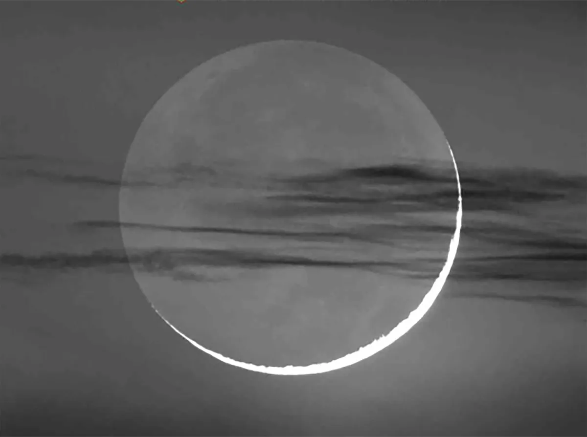 موعد رؤية هلال شهر ذي الحجة. الصورة من الحساب الرسمي لمركز الفلك الدولي