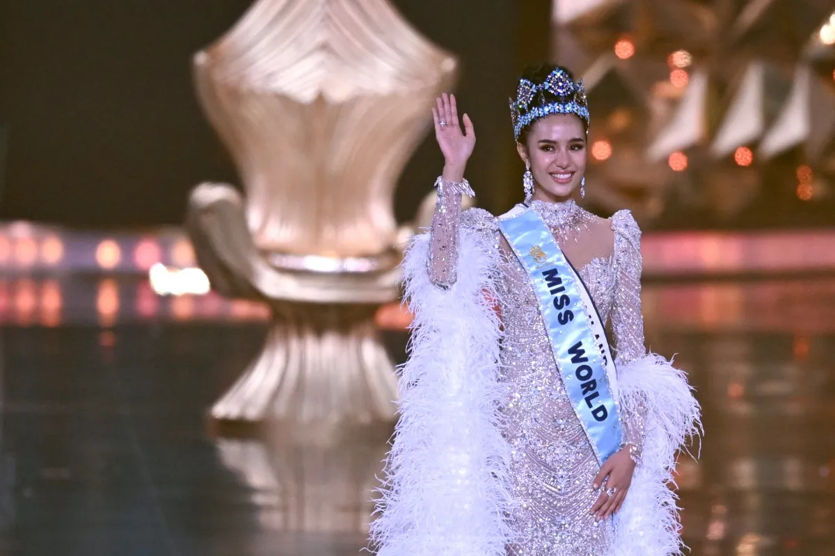  أوبال سوتشاتا Opal Suchata في حفل ملكة جمال العالم 2025 - مصدر الصورة (Photo by NOAH SEELAM / AFP)