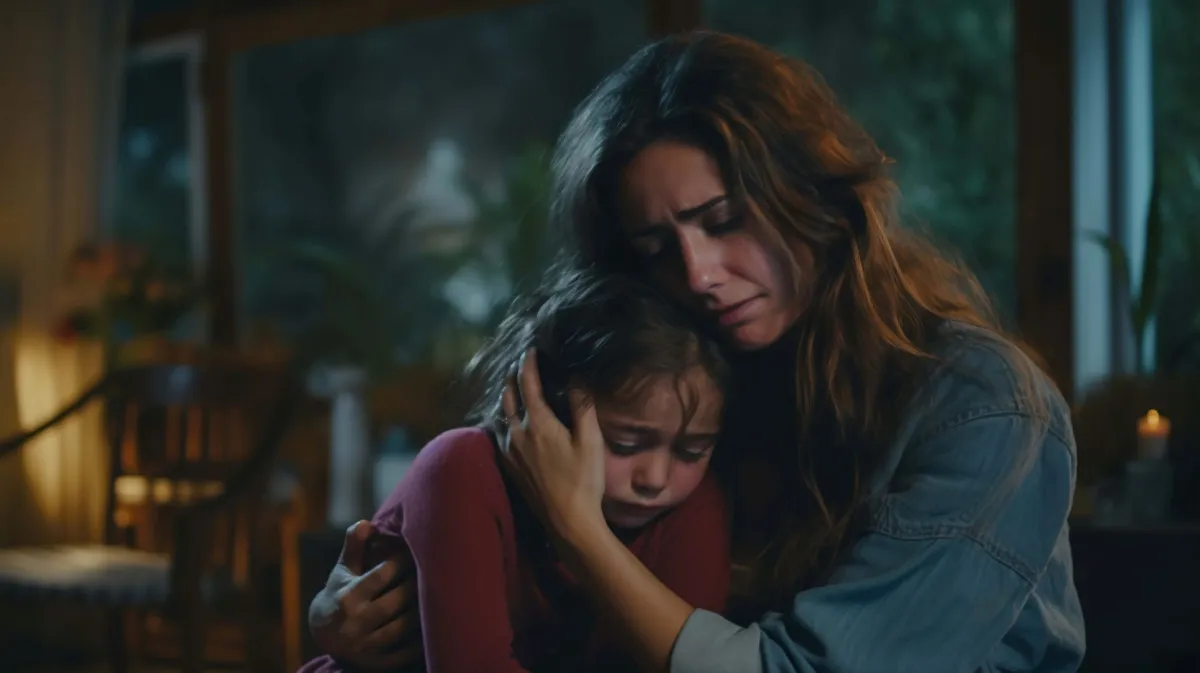 صورة لأم تحتضن طفلتها