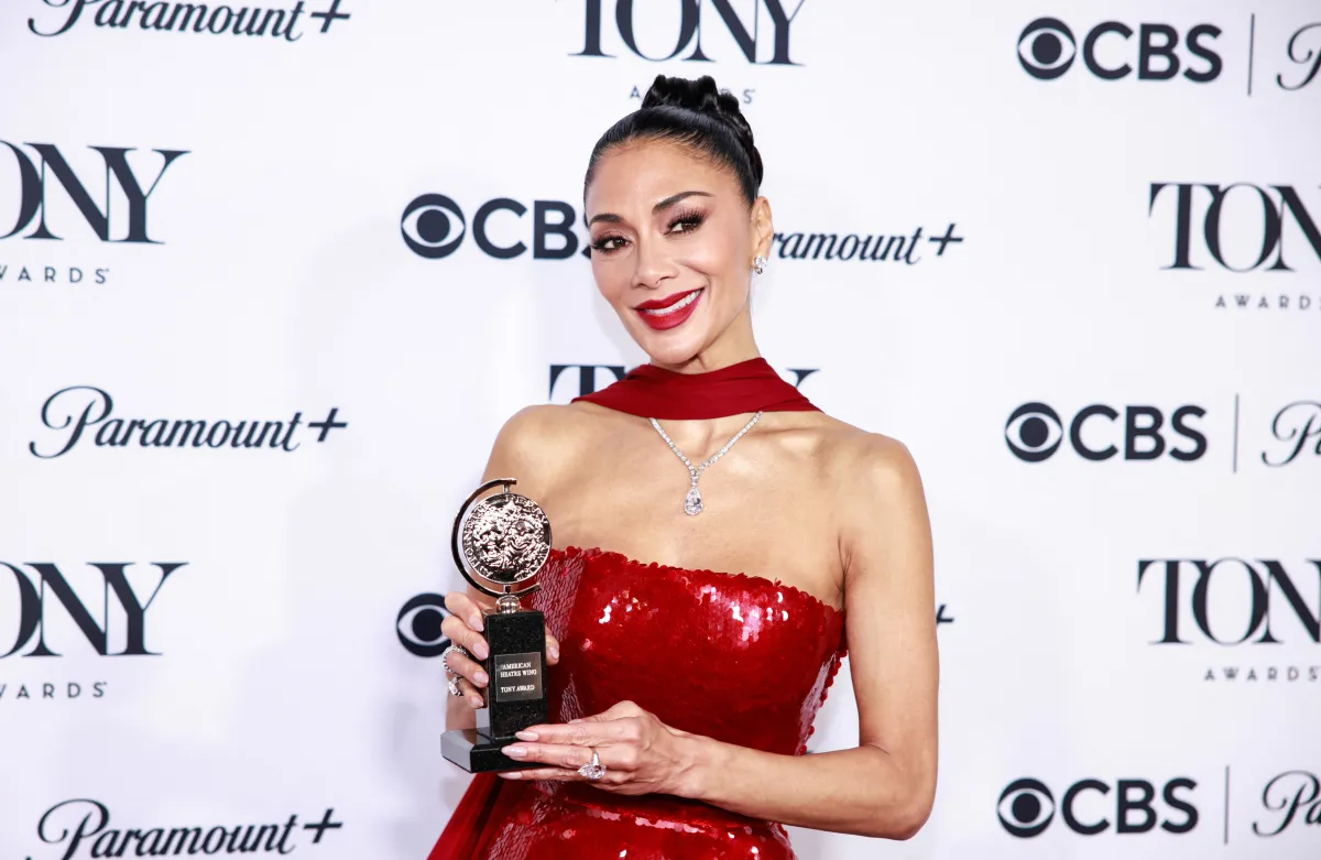 نيكول شيرزينغر خلال حفل توزيع جوائز توني الثامن والسبعين في قاعة راديو سيتي للموسيقى في نيويورك (Nicole Scherzinger during the 78th Tony Awards at Radio City Music Hall in New York). مصدر الصورة: kena betancur / AFP