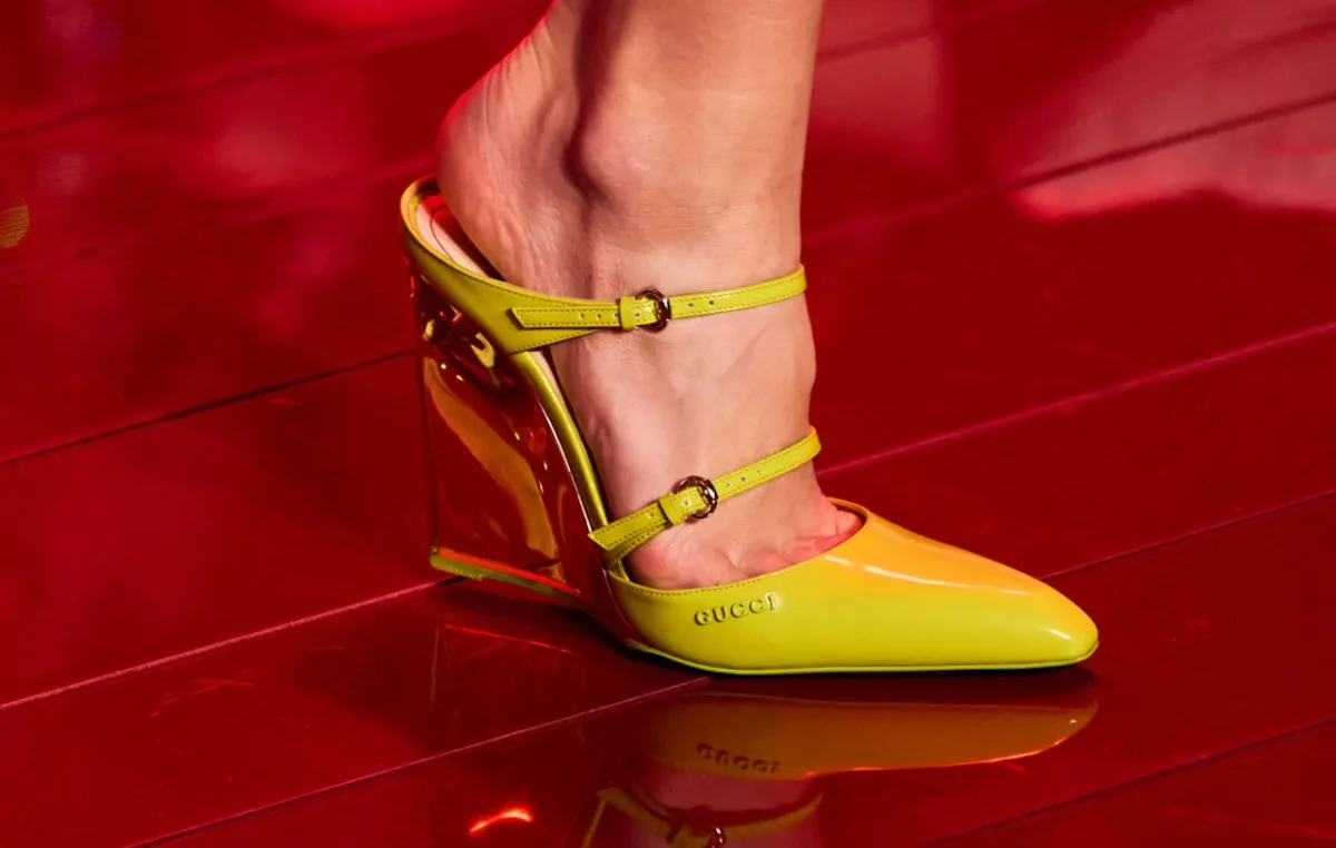 حذاء بكعب شفاف من غوتشي Gucci - الصورة من Launchmetrics/Spotlight ©
